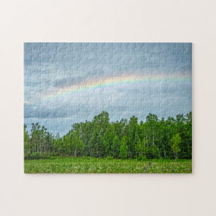Puzzle États-Unis, Minnesota. Prairie verte avec des fleu