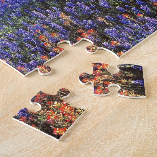 Puzzle États-Unis, Texas, Llano. Bluebonnets et redbonnet (Côté)