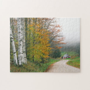 Puzzle États-Unis, Vermont. Maison À Sucre Près De La Vil