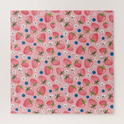 Puzzle Eté fraise, arrière - plan caricaturale. (Vertical)