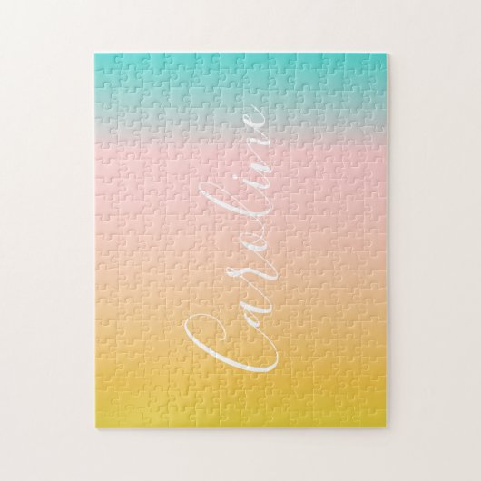 Puzzle Été Pastel Gradient | Nom de script personnalisé (Vertical)