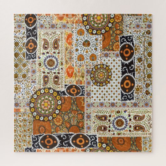 Puzzle Ethnic Digital Abstrait : Motif sans faille (Vertical)