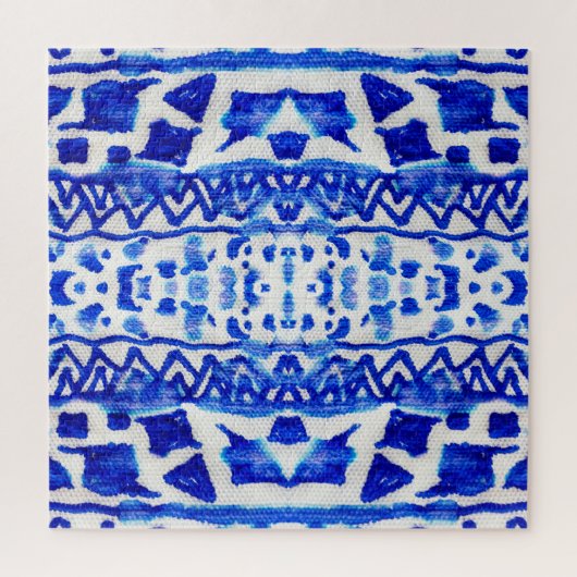 Puzzle Ethnic Indigo Arrow Native Motifs (Vertical)