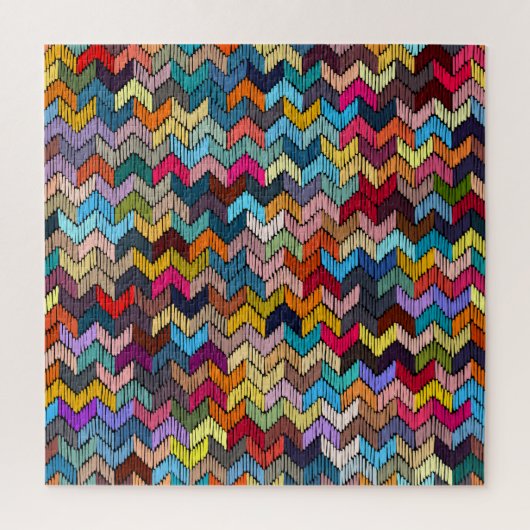 Puzzle Ethnic Tribal Brodé Géométrique (Vertical)