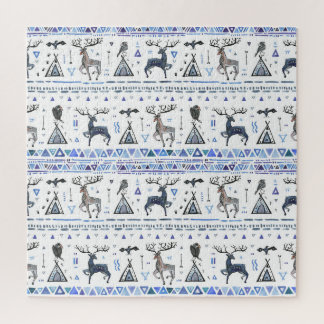 Puzzle Ethnique tribale, les animaux rêvent attraper, san