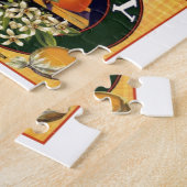Puzzle étiquettes vintages de publicité fruitière (Côté)