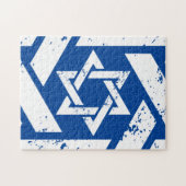 Puzzle Étoile de David blanche grunge (Horizontal)