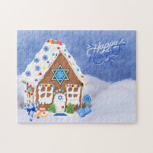 Puzzle Étoile Hanoukka moderne de David Gingerbread House (Horizontal)