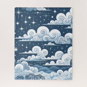 Puzzle Étoiles célestes et nuages blancs