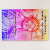 Puzzle Étoiles, rayures et couchers de soleil Lady Libert (Horizontal)