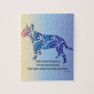 Puzzle Être comme ouragan et tigre BULL TERRIER art
