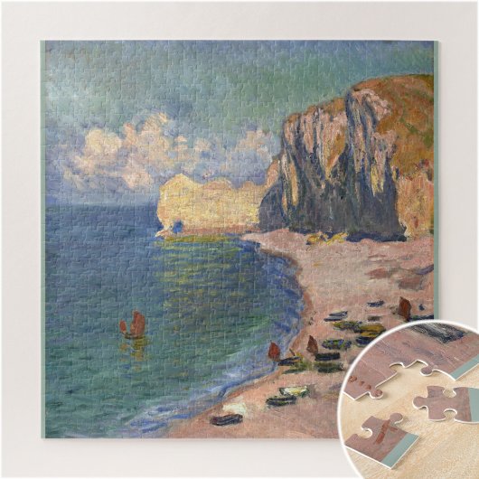 Puzzle Étretat, La Plage et la Falaise d’Amont, Monet