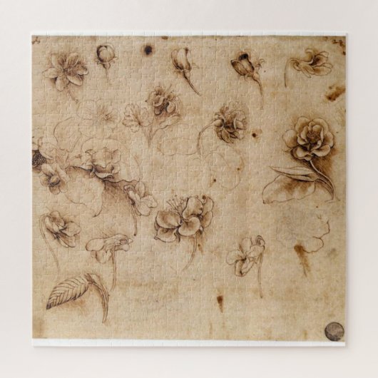 Puzzle Étude de fleurs – Léonard de Vinci (1500) (Vertical)