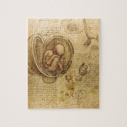 Puzzle Étude du foetus de bébé par Leonardo da Vinci (Vertical)