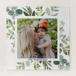 Puzzle Eucalyptus Green Foliage Famille Photo Carré<br><div class="desc">Créez votre propre puzzle avec votre photo.</div>