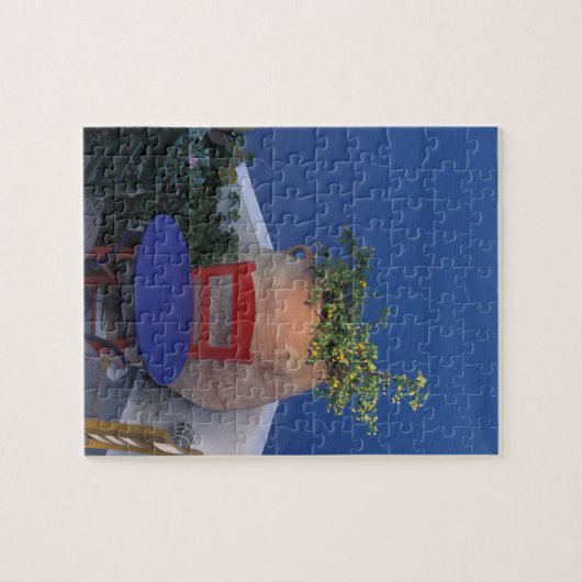 Puzzle Europe, Grèce, Santorin. Terrasse avec vue sur mer (Horizontal)