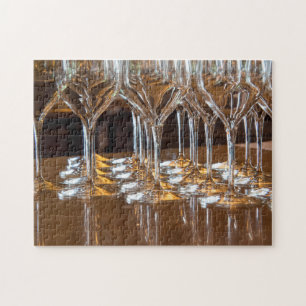 Puzzle Europe, Italie, Toscane. Verres à vin dans un vign