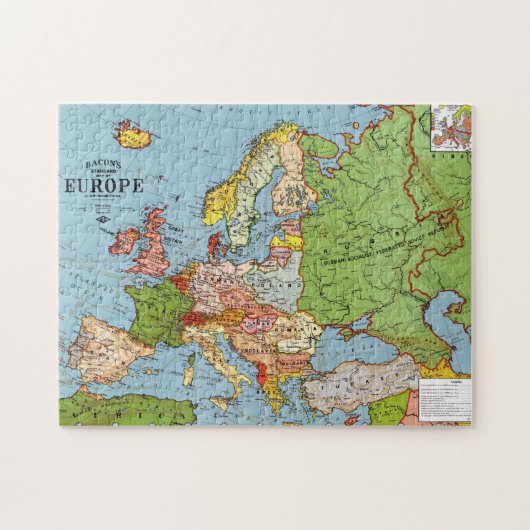 Puzzle Europe Vintage Carte générale du XXe siècle (Horizontal)