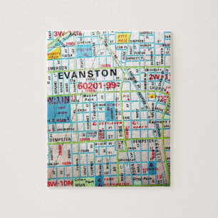 Puzzle EVANSTON, carte de cru de l'IL
