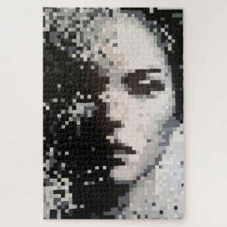 Puzzle Evaporation Pixel noir et blanc Portrait d'art