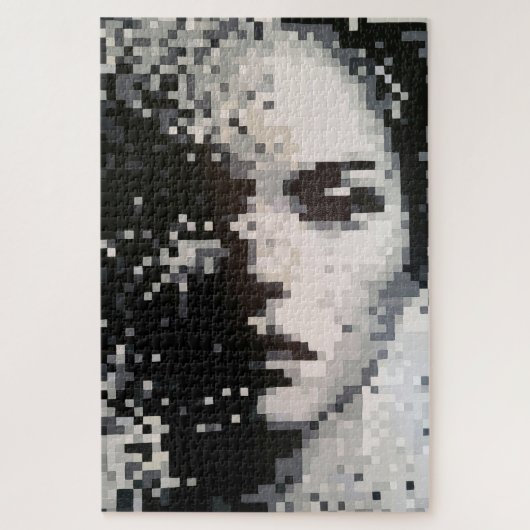 Puzzle Evaporation Pixel noir et blanc Portrait d'art (Vertical)