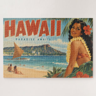 Puzzle Évasion Aloha de la fille Hula Hawaïenne vintage P