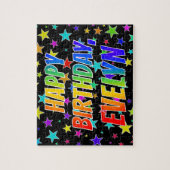 Puzzle "EVELYN" Prénom, Amusant "HEUREUX ANNIVERSAIRE" (Vertical)