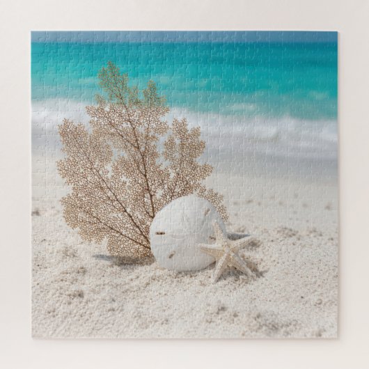 Puzzle Éventail de mer avec dollar de sable et étoile de (Vertical)