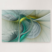 Puzzle Évolution fractale, Art Abstrait Turquoise d'or (Horizontal)