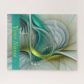 Puzzle Évolution fractale, Golden Turquoise Nom Abstrait (Horizontal)