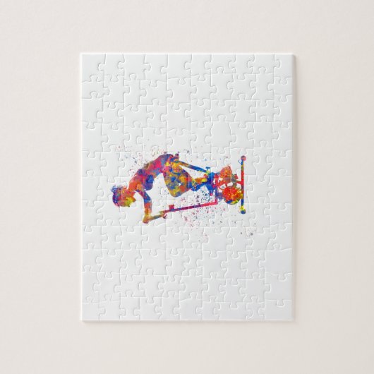 Puzzle Exercise bike exercise in watercolor (Vertical)