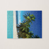 Puzzle Exotic beach throw pillow (Horizontal)