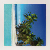 Puzzle Exotic beach throw pillow (Horizontal)