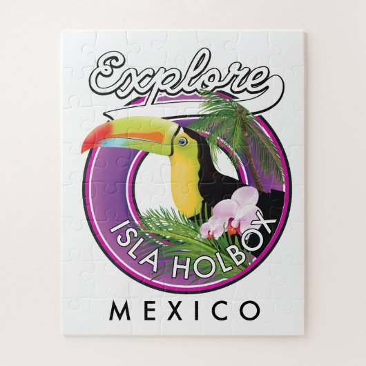 Puzzle explorer Isla Holbox plage mexique voyage patch (Vertical)