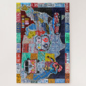 Puzzle Explorez le collage d'art de la plaque de licence  (Vertical)