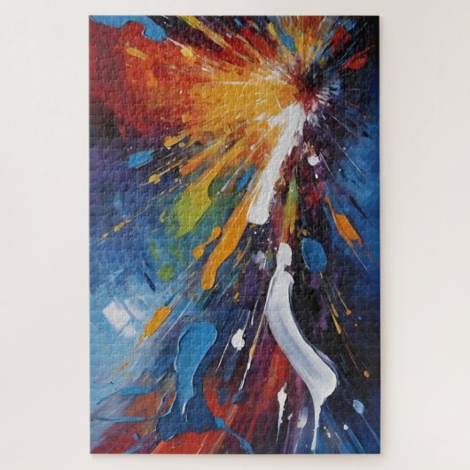 Puzzle Explosion Abstraite Dynamique Peinture à l'Huile C (Vertical)
