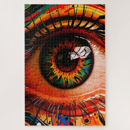 Puzzle Explosion de Couleur Œil – Réalisme Abstrait Vibra (Vertical)
