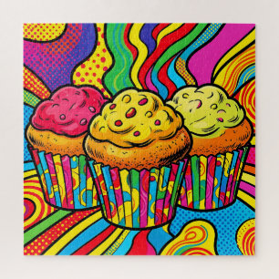 Puzzle Explosion de cupcakes arc-en-ciel Pop Art