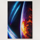 Puzzle Explosion de la planète sous la lumière cosmique (Vertical)