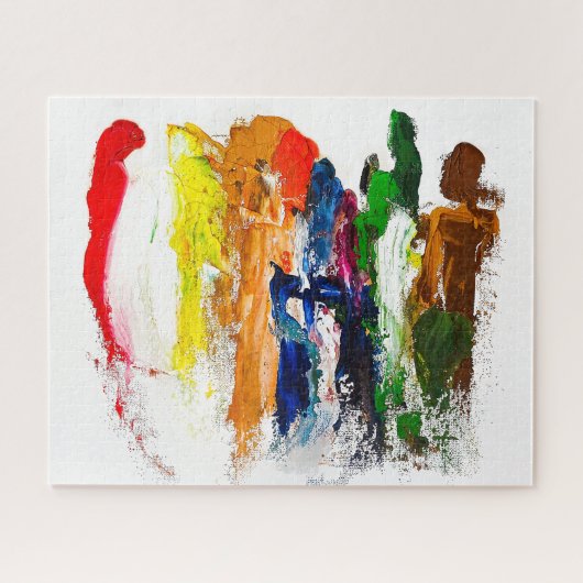 Puzzle Expression Abstraite des figures humaines en mouve (Horizontal)