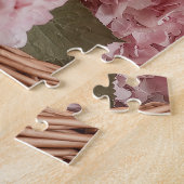 Puzzle Extrait d'or avec panier d'hydrangées roses (Côté)