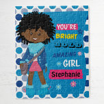 Puzzle Extraordinaire Black Girl<br><div class="desc">Vous êtes une fille audacieuse,  brillante,  extraordinaire ! Puzzle personnalisé ! Découvrez plus de mes cadeaux personnalisés !</div>