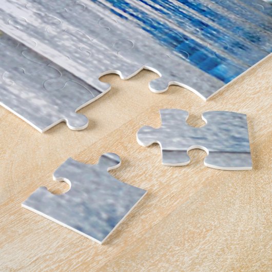 Puzzle extrémité arc-en-ciel sur quai humide (Côté)