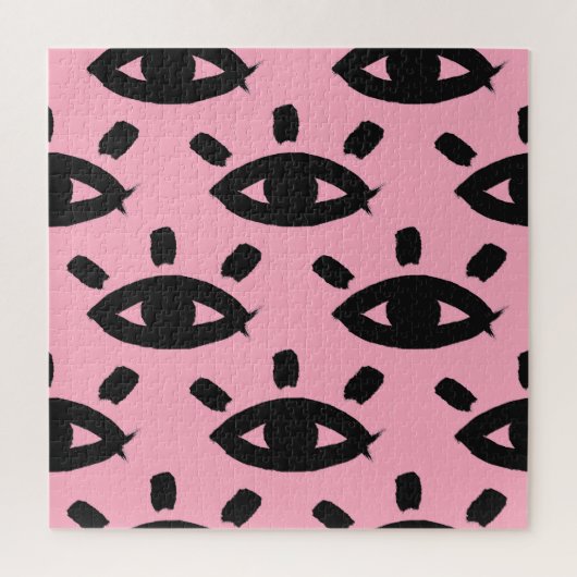 Puzzle Eyes Watercolor Brush, Motif Sketch. (Vertical)