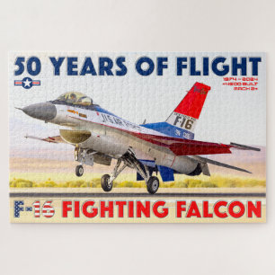 Puzzle F-16 COMBATTRE FALCON - 50 ANS ! (20 x 30 POUCES)