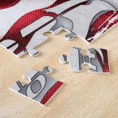 Puzzle F-22 Raptor et drapeau américain (Côté)