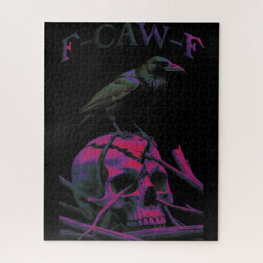 Puzzle F-Caw-F Funny Black Crow Bird (Vertical)