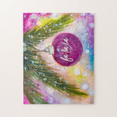 Puzzle Fa La La Aquarelle Ornement de vacances (Challengi (Vertical)