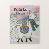 Puzzle Fa La Llama Cute Noël Moderne (Vertical)