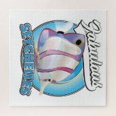 Puzzle Fabrique Seychelles logo rétro Magnet (Horizontal)